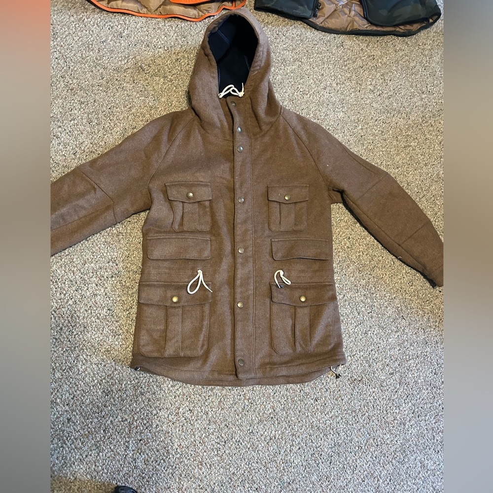 Men’s Barbour Kingston Rustic Winter Jacket Brown Wool Size 42 Large L